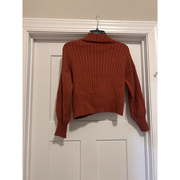 Zaful Sweater Women’s Cropped Mock Neck Ribbed Knit Pullover Stretch One Size - Picture 5 of 5